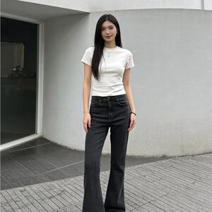 Veronica Beard Dark Gray Flare Jeans